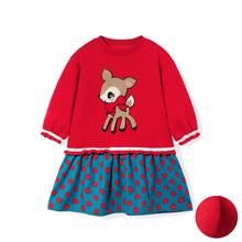 将图片加载到图库查看器，girls red fleece dress

