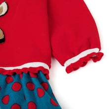 将图片加载到图库查看器，girls red fleece dress
