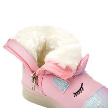 将图片加载到图库查看器，girls pink padded boots
