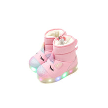 将图片加载到图库查看器，girls pink padded boots
