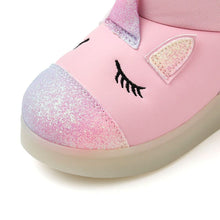 将图片加载到图库查看器，girls pink padded boots
