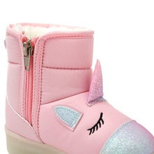 将图片加载到图库查看器，girls pink padded boots
