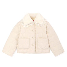 将图片加载到图库查看器，girls ivory quilted jacket

