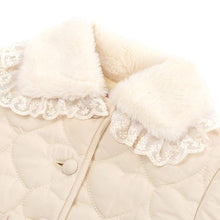 将图片加载到图库查看器，girls ivory quilted jacket

