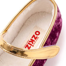 将图片加载到图库查看器，girls purple fur mary jane shoes
