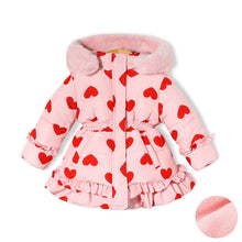 Load image into Gallery viewer, girls pink heart padded jacket
