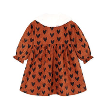 将图片加载到图库查看器，girls brown dress
