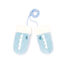 将图片加载到图库查看器，kids blue winter mittens
