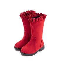 将图片加载到图库查看器，girls winter red long boots
