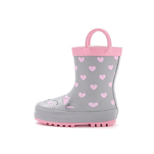 将图片加载到图库查看器，kids grey cat rain boots

