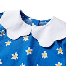 将图片加载到图库查看器，girls blue flower t-shirt
