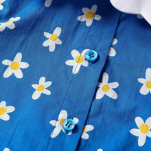 将图片加载到图库查看器，girls blue flower t-shirt
