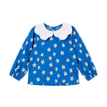将图片加载到图库查看器，girls blue flower t-shirt
