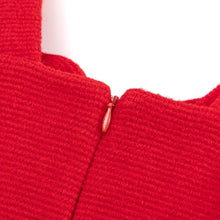 将图片加载到图库查看器，girls red ribbon dress
