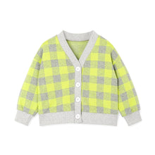 将图片加载到图库查看器，kids lime colored cardigan

