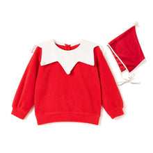 将图片加载到图库查看器，kids red santa sweatshirt and hat
