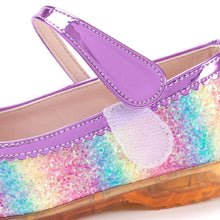 将图片加载到图库查看器，girls purple rainbow mary jane shoes
