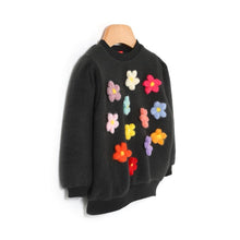 将图片加载到图库查看器，girls black knit sweatshirt
