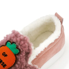 将图片加载到图库查看器，kids pink fur slip-on shoes
