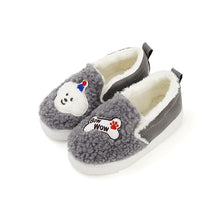 将图片加载到图库查看器，kids grey fur slip-on shoes
