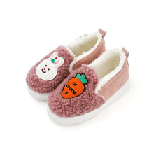 将图片加载到图库查看器，kids pink fur slip-on shoes
