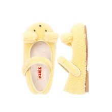 将图片加载到图库查看器，girls yellow fur mary jane shoes
