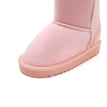 将图片加载到图库查看器，girls pink winter fur boots
