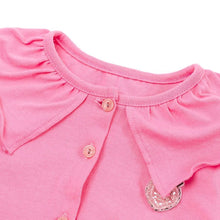 将图片加载到图库查看器，girls pink cardigan
