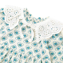 将图片加载到图库查看器，girls blue heart dress
