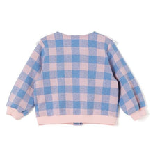 将图片加载到图库查看器，girls pink check cardigan

