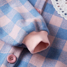 将图片加载到图库查看器，girls pink check cardigan
