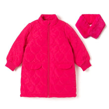 将图片加载到图库查看器，girls pink padded jacket
