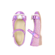 将图片加载到图库查看器，girls purple glitter mary jane shoes

