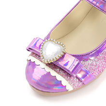 将图片加载到图库查看器，girls purple glitter mary jane shoes
