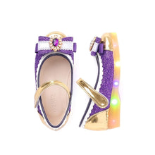 将图片加载到图库查看器，purple mary jane shoes with led for girls

