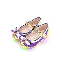 将图片加载到图库查看器，purple mary jane shoes with led for girls
