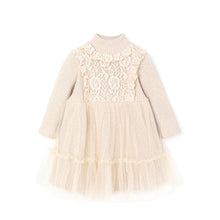 将图片加载到图库查看器，girls beige knit dress
