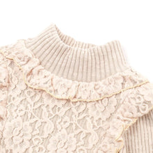 将图片加载到图库查看器，girls beige knit dress
