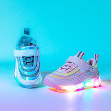 将图片加载到图库查看器，kids led sneakers

