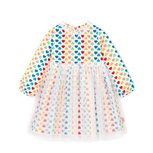 将图片加载到图库查看器，girls rainbow heart tulle dress
