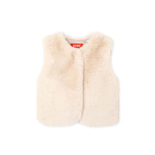 将图片加载到图库查看器，girls beige fleece vest

