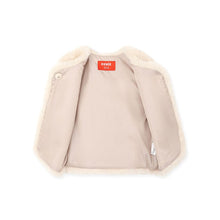 将图片加载到图库查看器，girls beige fleece vest
