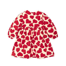 将图片加载到图库查看器，girls heart printed dress
