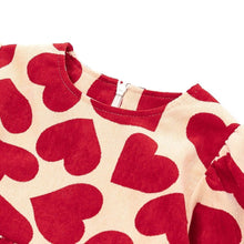 将图片加载到图库查看器，girls heart printed dress
