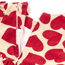 将图片加载到图库查看器，girls heart printed dress
