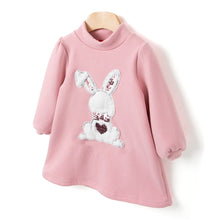 将图片加载到图库查看器，girls pink fleece dress
