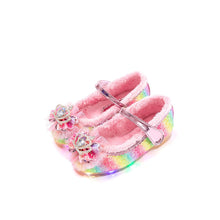 将图片加载到图库查看器，girls pink fur mary jane shoes
