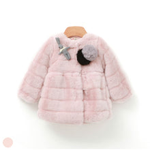 将图片加载到图库查看器，girls pink shearling coat
